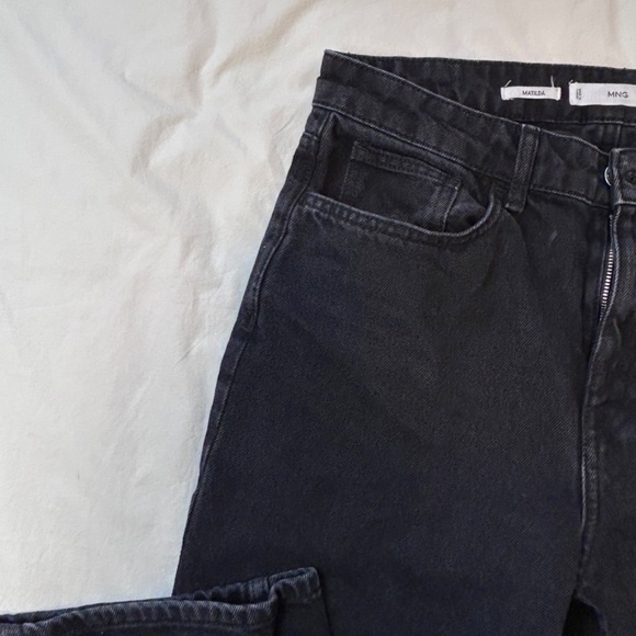 Black Straight Jeans MANGO size 40 SLOUCHY STRAIGHT - Picture 6 of 8